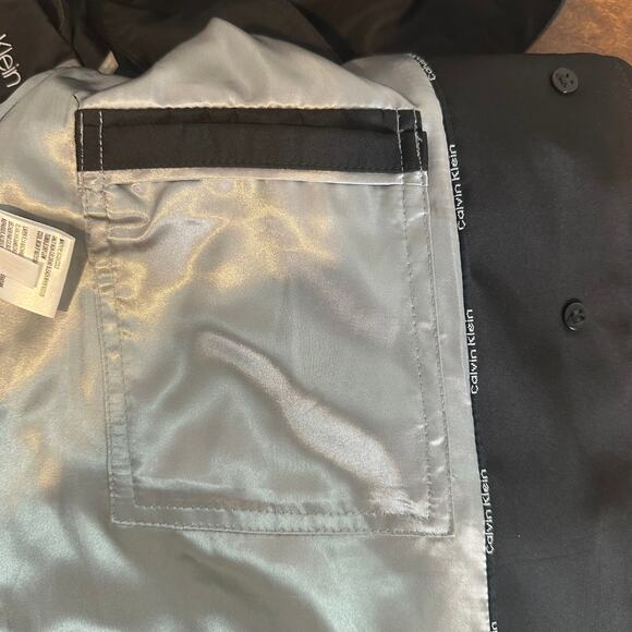 Calvin Klein Rain Trench Coat XS Black Hooded Water Wind Resistant Preppy EUC - Picture 8 of 13